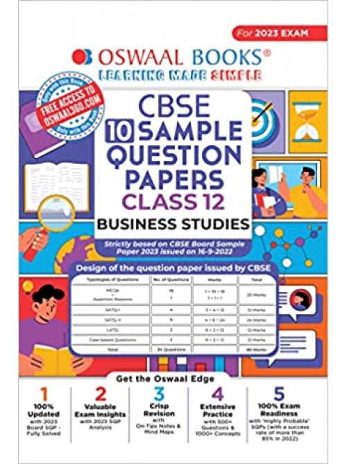 Oswaal CBSE Sample Question Papers Class 12 Business Studies at Ashirwad Publivcation