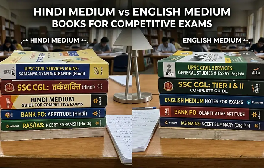 Hindi Medium vs English Medium Books for Competitive Exams