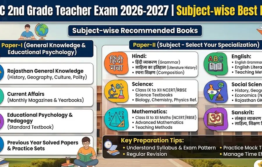 RPSC 2nd Grade Teacher Exam 2026-2027 | Subject-wise Best Books