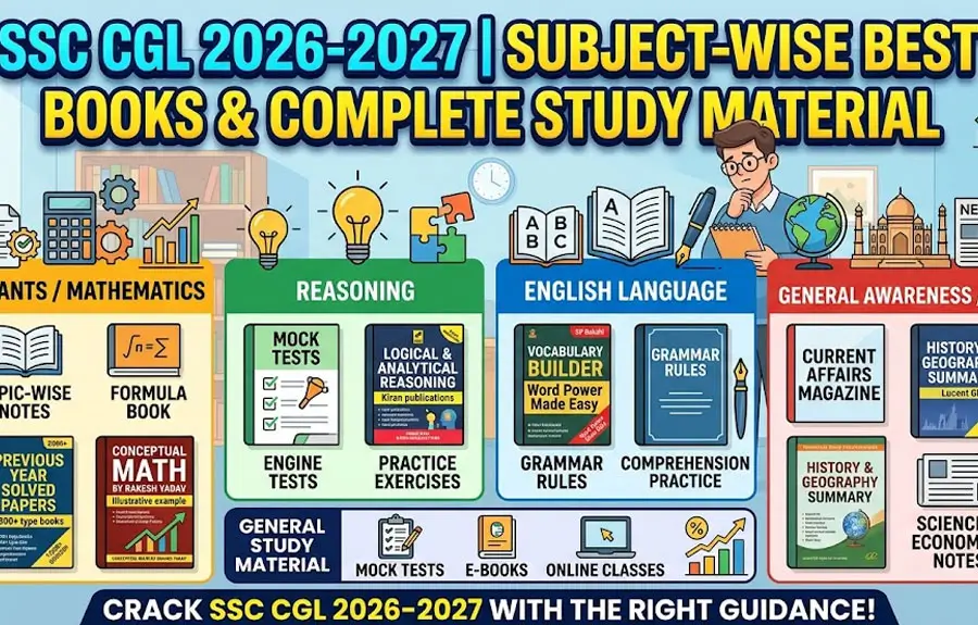 SSC CGL 2026-2027 | Subject-wise Best Books & Complete Study Material