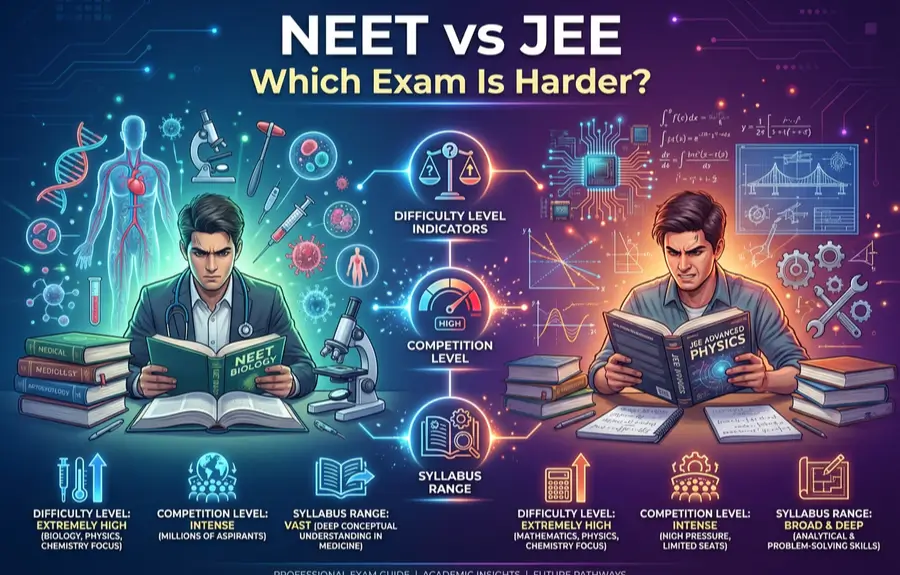NEET vs JEE - Which Exam Is Harder? Complete Student Guide