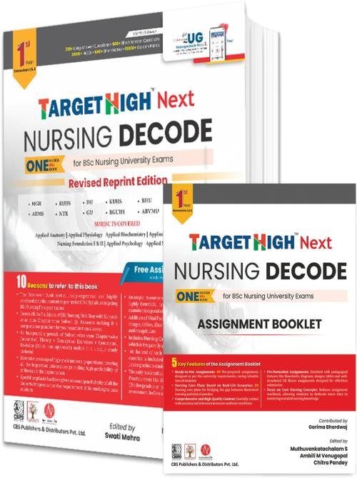 Target High Next Nursing Decode 1st Year for BSc Nursing University Exams With Free Assignment Booklet