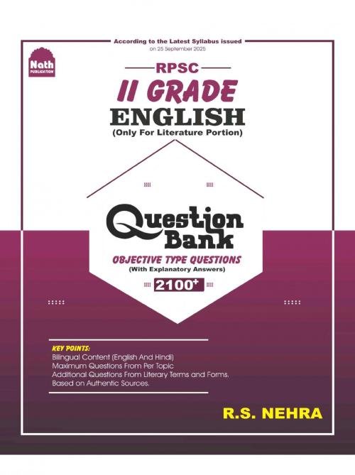 Nath 2nd Grade English Literature Question Bank 2100+ Objective Question By R S Nehra