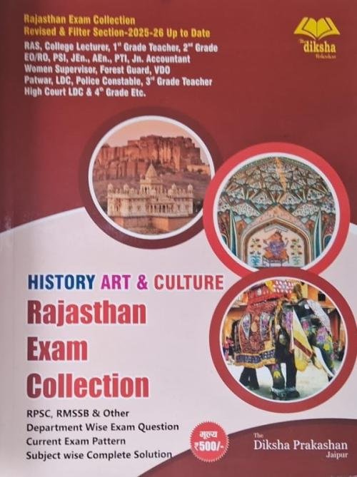 Diksha Rajasthan All Exam Review History and Art and Culture English Medium 2025-26 Edition Objective Question Book