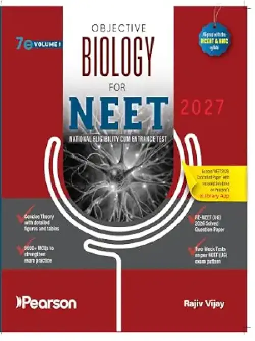 Pearson Objective Biology for NEET - Vol - I 2027| Includes 2026 NEET cancelled paper & re exam paper | 9500 + MCQs| 2 mock test paper|NEET and NCERT curriculum