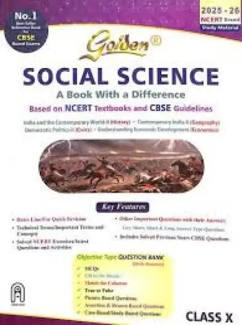 Golden Social Science Class 10 Book | A Book With A Difference CBSE (2025-26)