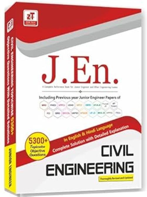 Zone Tech Publication 5300+ MCQs : Civil Engineering–JUNIOR ENGINEER Practice Book for (Degree & Diploma) Gov. Exams in English & Hindi Both Language