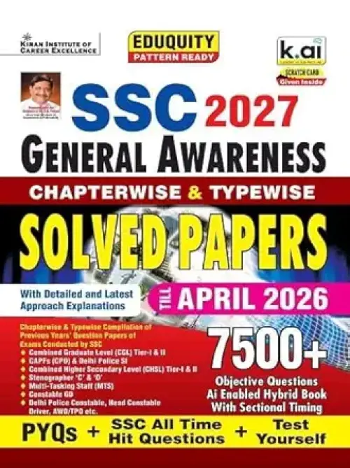 Kiran | SSC | General Awareness | Chapterwise & Typewise | 7500+ Questions | English Medium