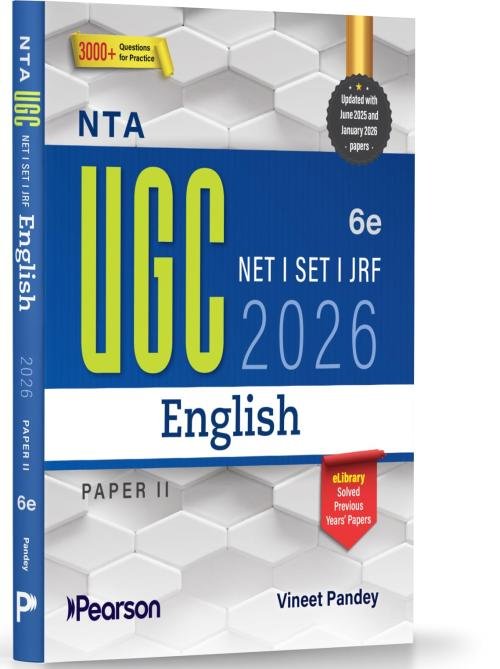 Pearson NTA UGC NET English Paper 2 2026 6th Edition | For NET/SET/JRF | Solved 2025–26 Papers, 3000+ MCQs, Linguistics, PYQs & Mock Tests (UGC preparation series 2026)