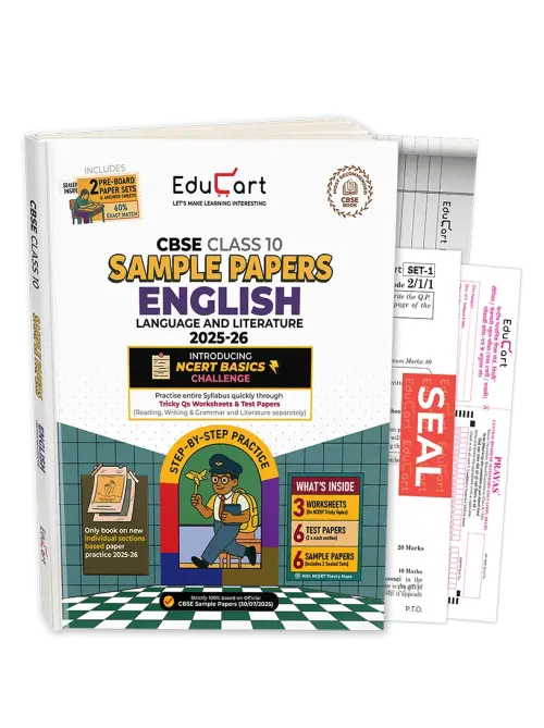 Educart CBSE Sample Paper Class 10 2025-26 English Language and Literature (Based on latest CBSE Sample Papers Released on 30 July 2025) For 2026 Board Exam