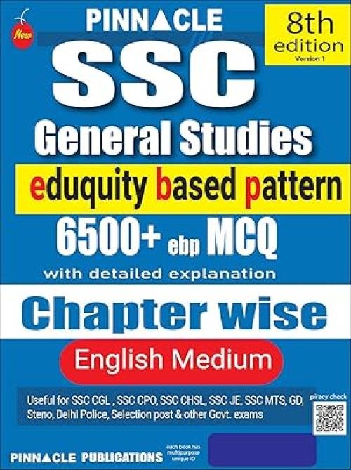 PINNACLE SSC General Studies 6500 EBP MCQ 8th Edition English Medium