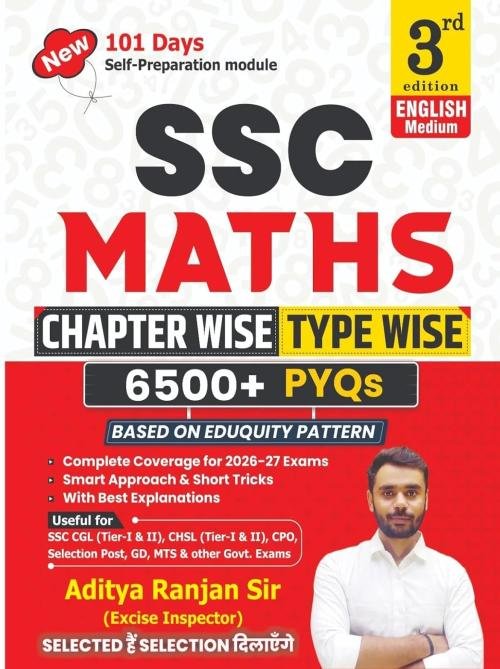 Aditya Ranjan Sir | SSC MATHS 6500+ | Chapter-Wise & TYPE -WISE | English Medium | 3rd Edition | With Detailed Explanation & Short Tricks