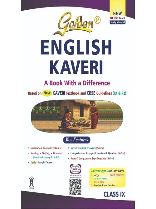 Golden English Study Material Based on New NCERT Textbook Kaveri for Class-9 | For 2027 CBSE Exams | Summary | Reading | Writing | Grammar| Sample Papers | Objective Type Question Bank
