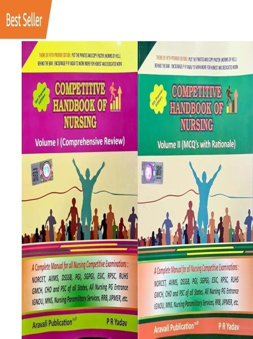 PR Yadav Combo (Vol 1+Vol 2) Competitive Handbook of Nursing (Theory+ MCQ) English Medium by Aravali Publication