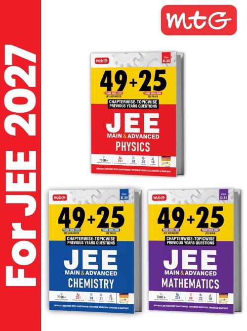MTG 49 + 25 Years JEE Main (2026-2002) and JEE Advanced (2026-1978) Chapter-wise Topic-wise Previous Years Solved Papers Chemistry Book | PYQ Question Bank For 2027 Exam