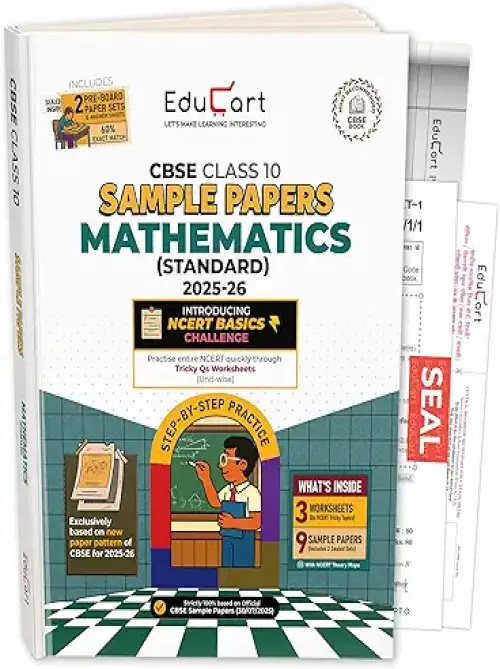Educart CBSE Sample Paper Class 10 2025-26 Mathematics Standard (Introducing exclusive step-by-step new practice concept on 2026 pattern)