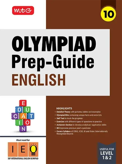 MTg Class 10 Olympiad Prep-Guide (OPG) English (IEO) – Detailed Theory, Self Test For SOF 2025-26 Exam