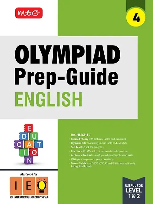 MTG Class 4 Olympiad Prep-Guide (OPG) English (IEO) – Detailed Theory, Self Test For SOF 2025-26 Exam