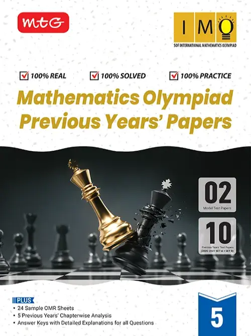 MTG IMO Class-5 Olympiad 10 Previous Years Papers (2025-2021 Set A and B) Mathematics with Sample OMR Sheet For 2026-27 Exam