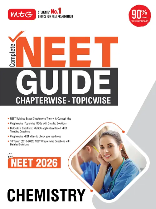 MTG Complete NEET Guide Chemistry Book For 2026 Exam | 10 Years Chapterwise Questions PYQs