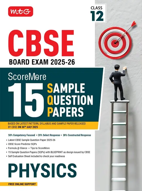 CBSE Score More 15 Sample Question Papers Class 12 Physics Book For 2026 Board Exam
