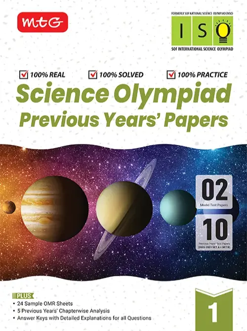 MTG ISO Class-1 Olympiad 10 Previous Years Papers (2025-2021 Set A and B) Science with Sample OMR Sheet For 2026-27 Exam