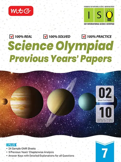 MTG ISO Class-7 Olympiad 10 Previous Years Papers (2025-2021 Set A and B) Science with Sample OMR Sheet For 2026-27 Exam
