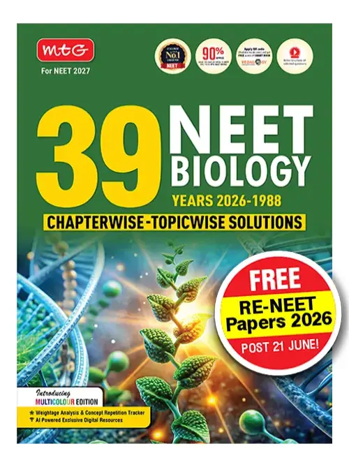 MTG 39 Years NEET Biology Book For 2026-2027 Exam | Chapterwise Topicwise Solved Question Papers | Free Video Solutions | AI Powered Digital Resource #NEETToppersFirstChoice