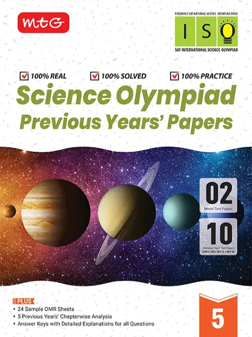 MTG ISO Class-5 Olympiad 10 Previous Years Papers (2025-2021 Set A and B) Science with Sample OMR Sheet For 2026-27 Exam