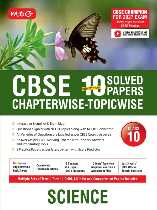 CBSE 10 Years (2026-2017) Chapterwise Topicwise Solved Papers Class 10 Science Book – CBSE Champion For 2027 Exam | Video Solution of PYQs