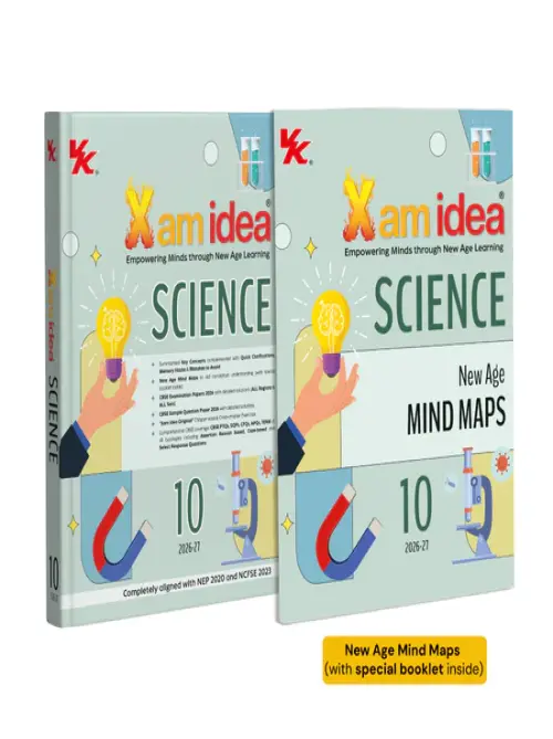 Xam Idea Science Class 10 – (CBSE 2026-27) | Mind Maps | Solved NCERT Intext and Exercise | Solved PYQs | MCQs, Assertion-Reason, Case-based Questions | VSA, SA, LA | Solved 2026 CBSE Exam and Sample Papers | Practice Papers
