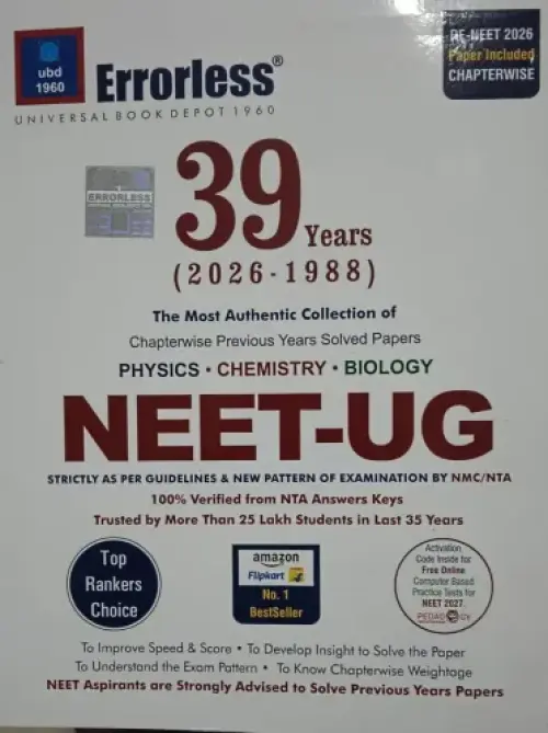 UBD Errorless 39 Years Chapterwise Previous Years Solved Papers Neet Ug