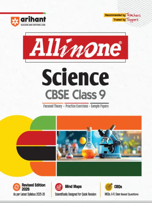 CBSE All in One Science Class 9 Exam 2025-26 | Practice Exercises, Sample Papers, Mind Maps, CBQs, MCQs, A-R, Case Based | Revised Edition 2026
