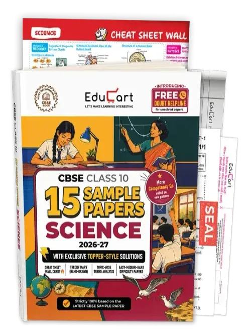 Educart CBSE Sample Paper Class 10 2026-27 Science (with Topper-Style Solutions & Cheat Sheet Wall Chart) For 2027 Exam
