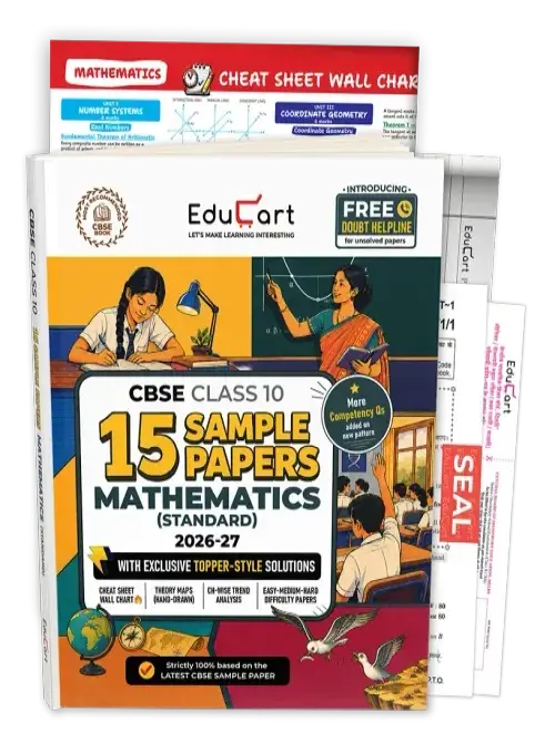 Educart CBSE Sample Paper Class 10 2026-27 Mathematics Standard (with Topper-Style Solutions & Cheat Sheet Wall Chart) For 2027 Exam