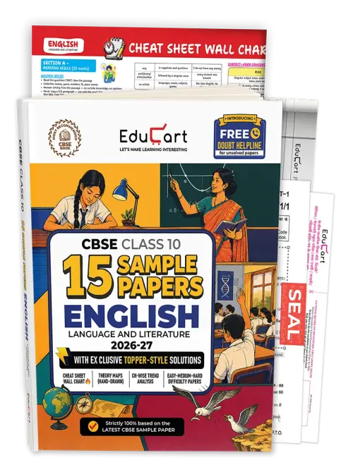Educart CBSE Sample Paper Class 10 2026-27 English Language & Literature (with Topper-Style Solutions & Cheat Sheet Wall Chart) For 2027 Exam