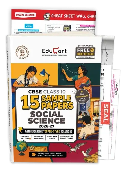 Educart CBSE Sample Paper Class 10 2026-27 Social Science (with Topper-Style Solutions & Cheat Sheet Wall Chart) For 2027 Exam