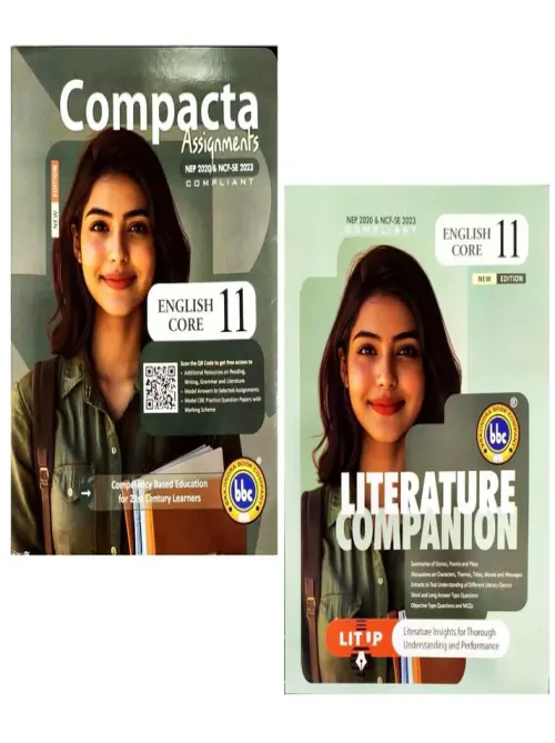 BBC Compacta Assignments English Core With Literature Companion for Class 11 - Set of 2 Books - Latest for 2026 Session.