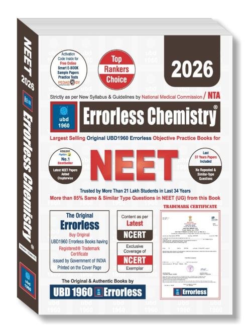 UBD 1960 Errorless Chemistry for NEET as per NMC Set of 2 Vol