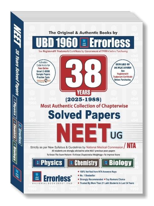 UBD Errorless 38 Years NEET Solved Papers (2025-1988)