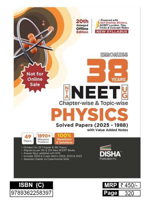 Disha Errorless 38 Years NTA NEET (UG) Chapter-wise & Topic-wise Biology PYQ (2025 - 1988) Book Solved Papers New NCERT Syllabus Errorless Physics NEET Value Added Notes