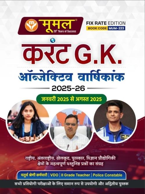 Moomal Current GK Objective Varshikank Jan-Aug