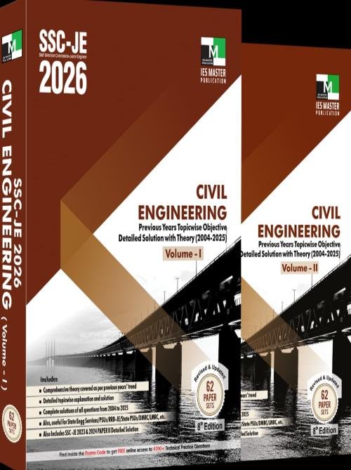 SSC-JE 2026 Civil Engineering Previous Years Topic wise Objective Detailed Solution with Theory (2 Volume Set)