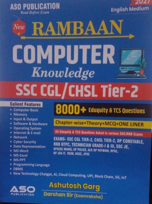 Ramban SSC CGL/CHSL Tier-2 Computer Knowledge 8000+TCS Question Chapterwise Theory By Ashutosh Garg