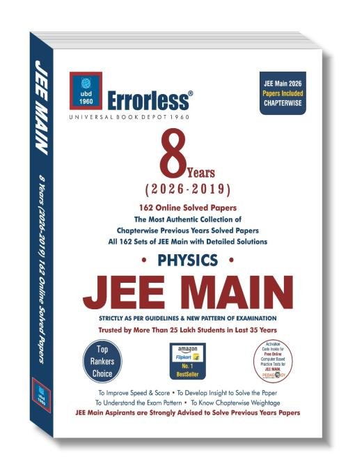 UBD1960 Errorless 8 Years (2026-2019) Physics JEE Main 162 Online Solved Papers